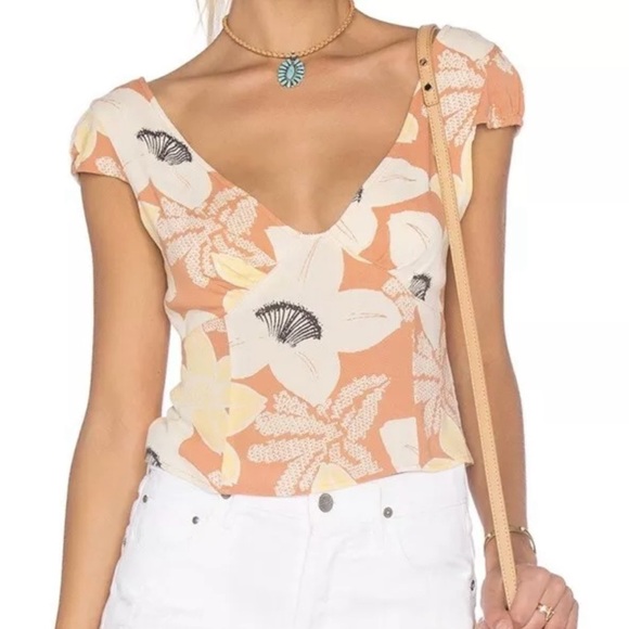 Free People Into The Groove Floral Crop Top Woman’s Size 10 - Picture 1 of 10